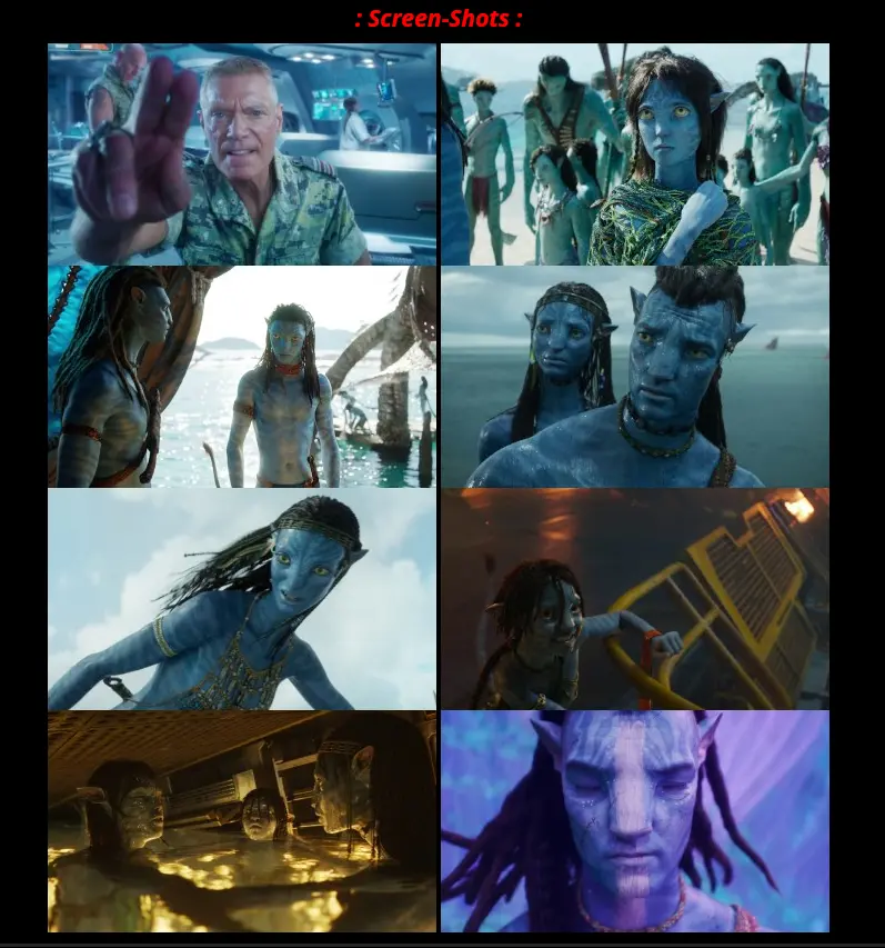 Avatar The Way of Water Full Movie Hindi HD 2022 iMAX WEB-DL [Hindi (ORG 5.1) & English] 1080p 720p & 480p Dual Audio [x264/10Bit HEVC] | Full Movie Screenshot